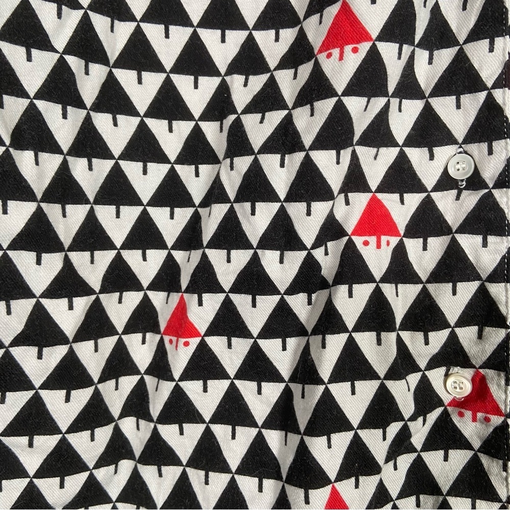 J‎ McLaughlin Flannel Pajama Matching Set Gnome Black White Hidden Santa Holiday - Picture 8 of 8